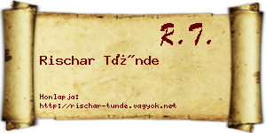 Rischar Tünde névjegykártya